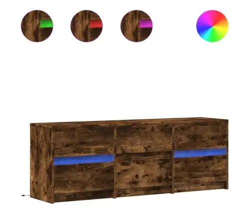 Tv Skapītis Ar Led, Koka Krāsa, 140X34X50 Cm, Inženierijas Koks Vidaxl