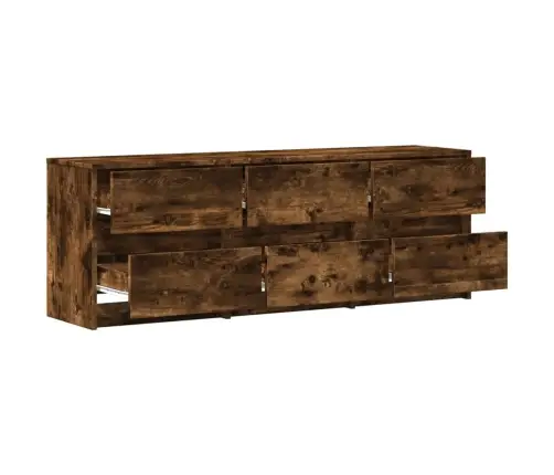 Tv Skapītis Ar Led, Koka Krāsa, 140X34X50 Cm, Inženierijas Koks Vidaxl