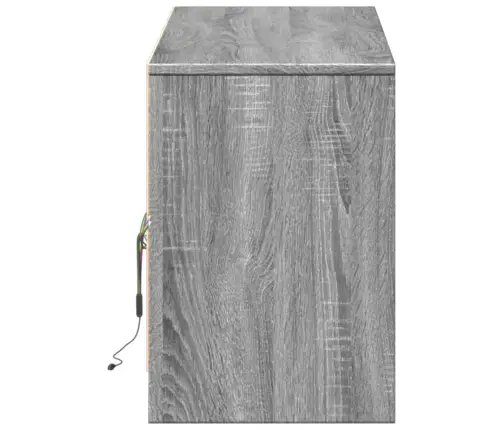 Tv Skapītis Ar Led, Pelēks, 140X34X50 Cm, Inženierijas Koks Vidaxl