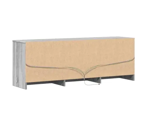 Tv Skapītis Ar Led, Pelēks, 140X34X50 Cm, Inženierijas Koks Vidaxl