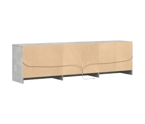 Tv Skapītis Ar Led, Pelēks, 180X34X50 Cm, Inženierijas Koks Vidaxl