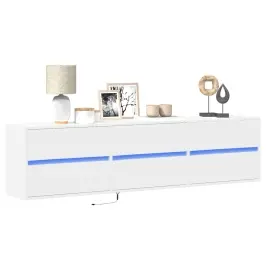 Tv Sienas Plaukts Ar Led, Balts, 180X31X45 Cm Vidaxl