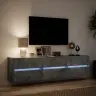 Tv Sienas Plaukts Ar Led, Betona Pelēks, 180X31X45 Cm Vidaxl