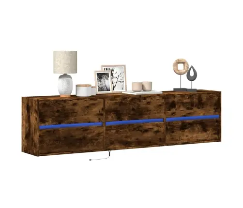 Tv Sienas Plaukts Ar Led, Ozolkoka, 180X31X45 Cm Vidaxl