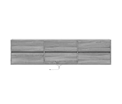 Tv Sienas Plaukts Ar Led, Pelēka Ozola Krāsa, 180X31X45 Cm Vidaxl