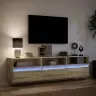 Sieninė Tv Spintelė Su Led Lemputėmis, Ąžuolo, 180X31X45Cm