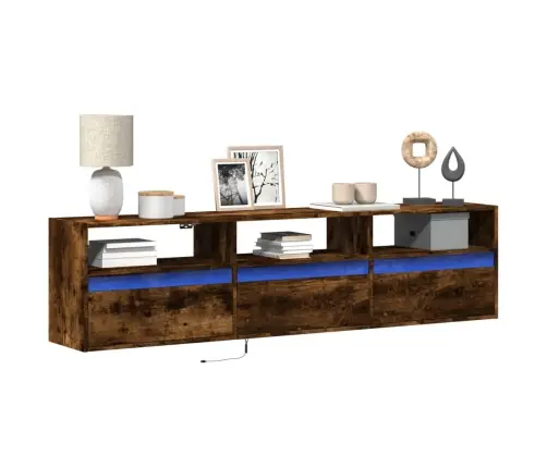 Tv Sienas Plaukts Ar Led, Ozolkoka, 180X31X45 Cm Vidaxl