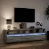 Sieninė Tv Spintelė Su Led Lemputėmis, Pilka, 180X31X45Cm