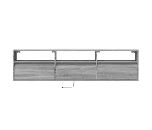 Sieninė Tv Spintelė Su Led Lemputėmis, Pilka, 180X31X45Cm