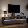 Tv Sienas Plaukts Ar Led, Brūna Ozola, 180X31X45 Cm Vidaxl
