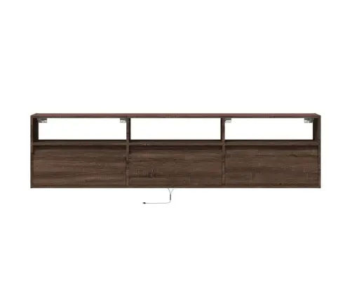 Tv Sienas Plaukts Ar Led, Brūna Ozola, 180X31X45 Cm Vidaxl