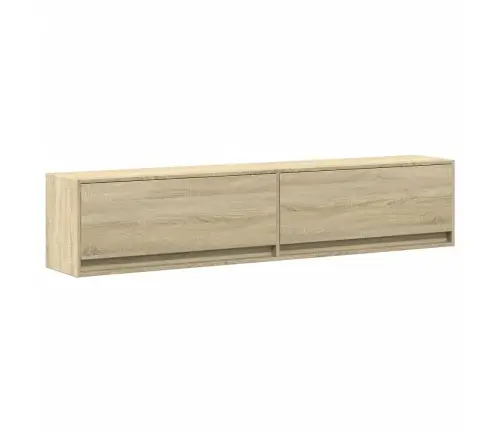 Sieninė Tv Spintelė Su Led Lemputėmis, Ąžuolo, 180X31X38Cm