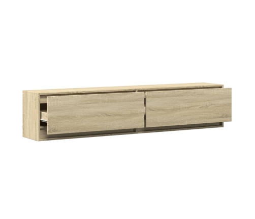 Tv Sienas Skapītis Ar Led, Ozolkoka, 180X31X38 Cm Vidaxl