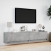 Tv Sienas Skapītis Ar Led, Betona Pelēks, 180X31X38 Cm Vidaxl