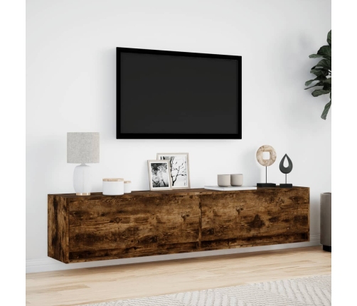 Tv Sienas Skapītis Ar Led, Ozolkoka, 180X31X38 Cm Vidaxl