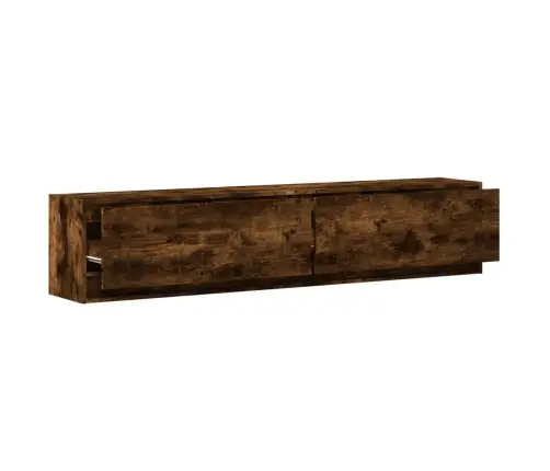 Sieninė Tv Spintelė Su Led Lemputėmis, Dūminė, 180X31X38Cm
