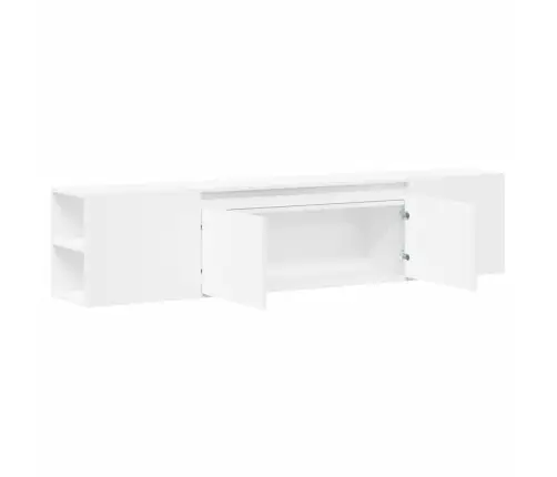 Sieninė Tv Spintelė Su Led Lemputėmis, Balta, 180X31X39,5Cm