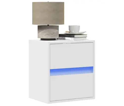 Prie Sienos Montuojama Naktinė Spintelė Su Led, Balta