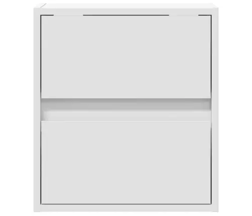 Sienas Naktsskapīši Ar Led Apgaismojumu, 2 Gab., Balti Vidaxl