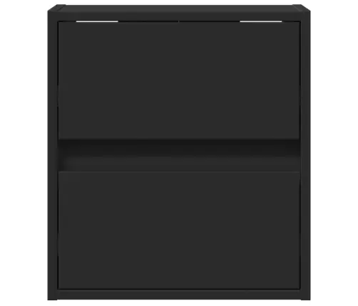 Sienas Naktsskapīši Ar Led Apgaismojumu, 2 Gab., Melni Vidaxl