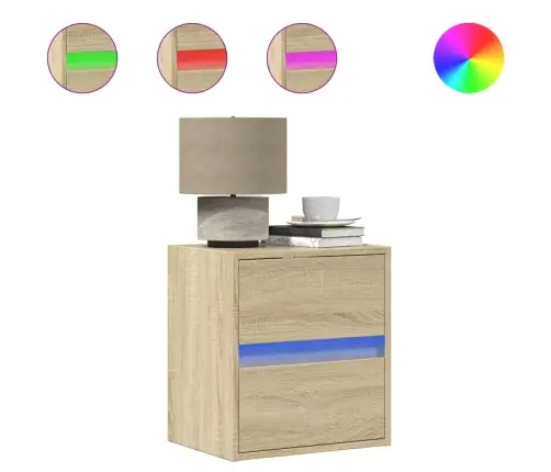 Seinale Kinnitatav Öökapp Led-Tuledega, Sonoma Tamm