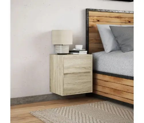 Seinale Kinnitatav Öökapp Led-Tuledega, Sonoma Tamm