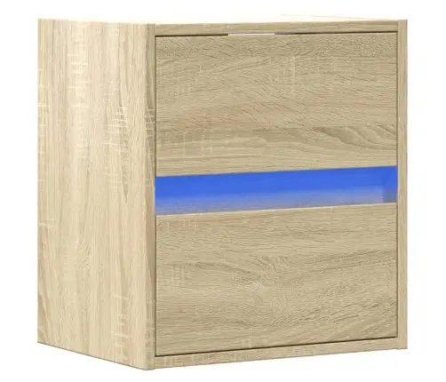 Seinale Kinnitatav Öökapp Led-Tuledega, Sonoma Tamm