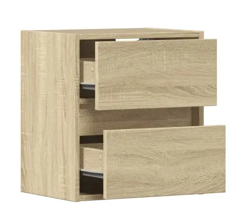 Seinale Kinnitatav Öökapp Led-Tuledega, Sonoma Tamm