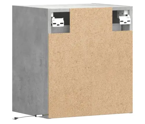 Prie Sienos Montuojama Naktinė Spintelė Su Led, Betono Pilka