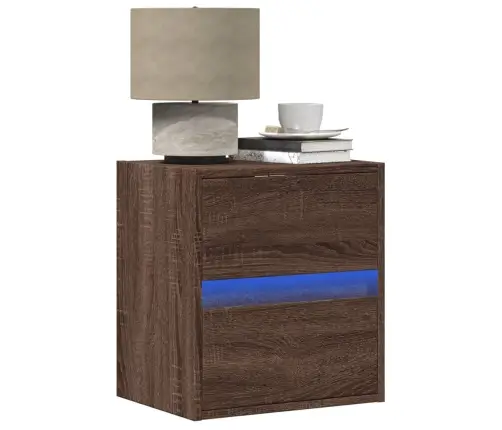 Sienas Naktsskapītis Ar Led Apgaismojumu, Ozola Krāsa Vidaxl