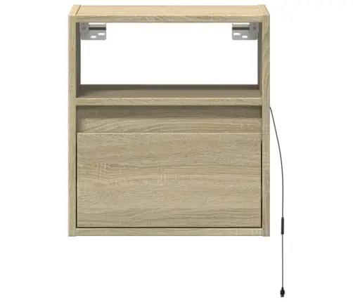 Sienas Naktsskapītis Ar Led Apgaismojumu, Ozola Krāsa Vidaxl