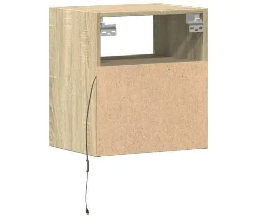 Sienas Naktsskapītis Ar Led Apgaismojumu, Ozola Krāsa Vidaxl