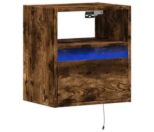 Sienas Naktsskapītis Ar Led Apgaismojumu, Ozola Krāsa Vidaxl