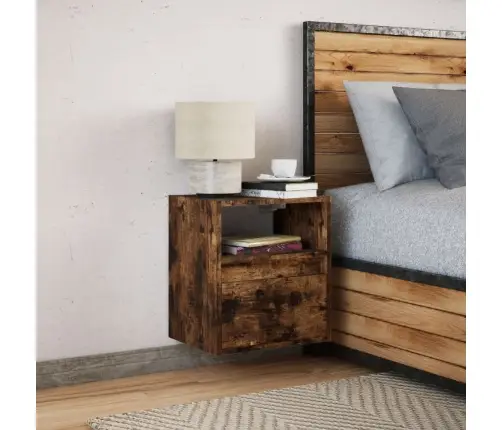 Sienas Naktsskapītis Ar Led Apgaismojumu, Ozola Krāsa Vidaxl