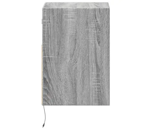 Prie Sienos Montuojama Naktinė Spintelė Su Led, Pilka Ąžuolo