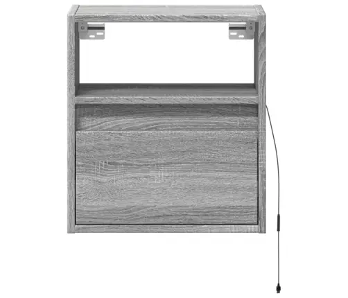 Sienas Naktsskapīši Ar Led, 2 Gab., Pelēcīga Ozolkoka Krāsa Vidaxl