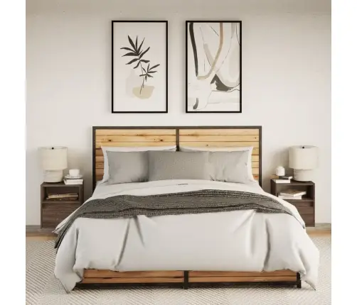 Seinale Kinnitatavad Öökapid Led-Tuledega 2 Tk, Pruun Tamm