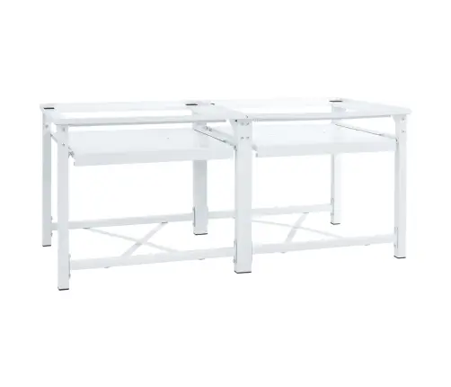 Veļasmašīnas Statīvs Ar Izvelkamu Plauktiem, Balts Vidaxl