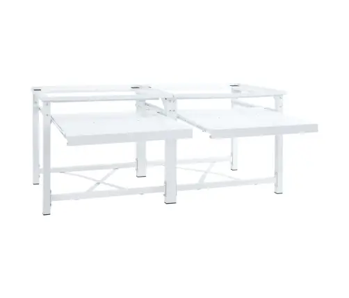 Veļasmašīnas Statīvs Ar Izvelkamu Plauktiem, Balts Vidaxl