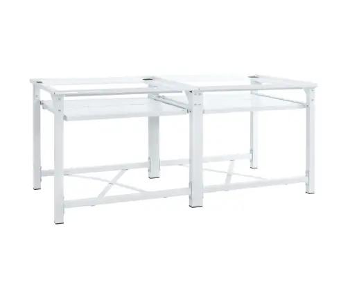 Veļasmašīnas Statīvs Ar Izvelkamu Plauktiem, Balts Vidaxl