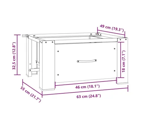 Veļasmašīnas Statīvs Ar Atvilktni, Balts Vidaxl