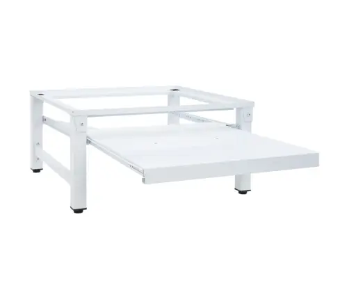 Veļasmašīnas Statīvs Ar Izvelkamu Plauktu, Balts Vidaxl