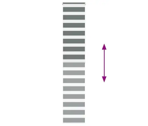 Zebrinės Žaliuzės 45X200 Cm Audinio Plotis 40,9 Cm Poliesteris