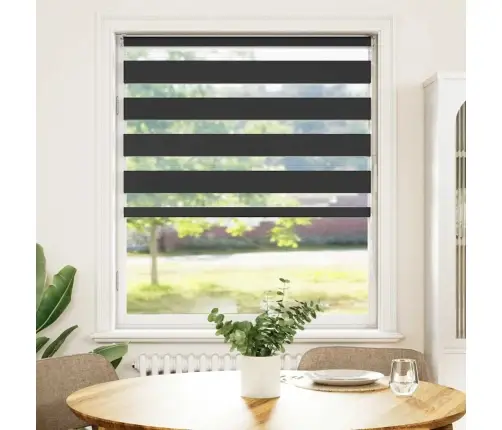 Triibuline Ruloo Must 115X150 Cm Kanga Laius 110,9 Cm Polüester Triibuline Ruloo Must 115X150 Cm Kanga Laius 110,9 Cm Polüester