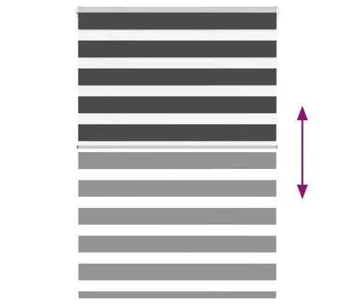 Triibuline Ruloo Must 115X150 Cm Kanga Laius 110,9 Cm Polüester Triibuline Ruloo Must 115X150 Cm Kanga Laius 110,9 Cm Polüester