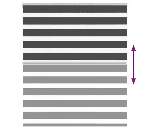 Triibuline Ruloo Must 120X150 Cm Kanga Laius 115,9 Cm Polüester Triibuline Ruloo Must 120X150 Cm Kanga Laius 115,9 Cm Polüester