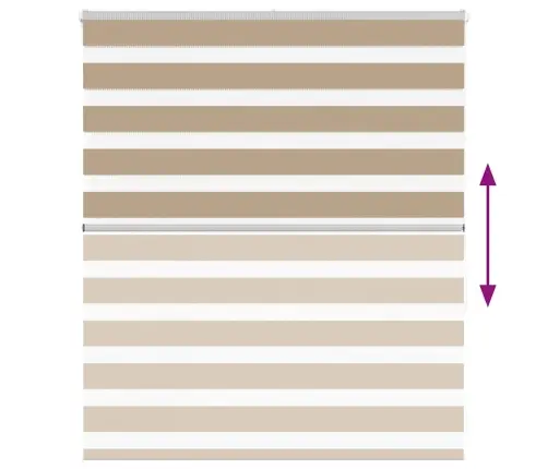Zebrinės Žaliuzės 130X150 Cm Audinio Plotis 125,9Cm Poliesteris