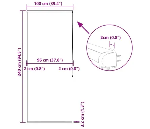 Duširuloo Kassetiga 100X240 Cm Kanga Laius 96 Cm