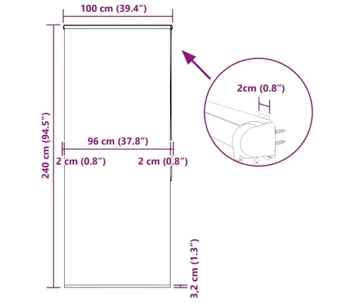 Duširuloo Kassetiga 100X240 Cm Kanga Laius 96 Cm