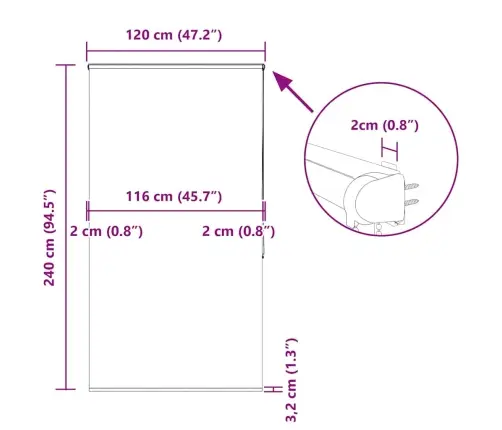 Duširuloo Kassetiga 120X240 Cm Kanga Laius 116 Cm